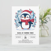 Whimsical Little Penguin Digitale Verjaardag Kaart (Staand voorkant)