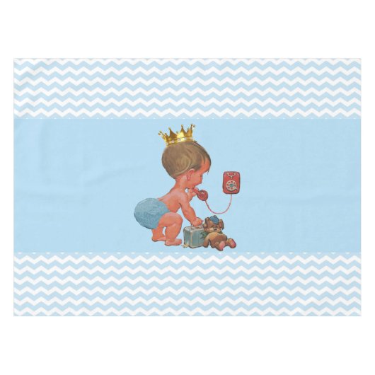 Whimsical Little Prince on Phone Baby shower Tafelkleed (Voorkant (Horizontaal))