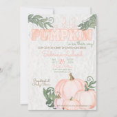 Whimsical Little Pumpkin Coral Baby shower Kaart (Voorkant)