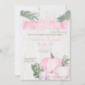 Whimsical Little Pumpkin Pink Girl Baby shower Kaart (Voorkant)