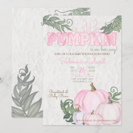 Whimsical Little Pumpkin Pink Girl Baby shower Kaart