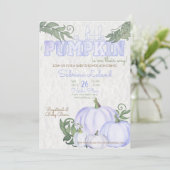 Whimsical Little Pumpkin Violet Girl Baby shower Kaart (Staand voorkant)