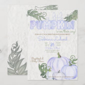 Whimsical Little Pumpkin Violet Girl Baby shower Kaart (Voorkant / Achterkant)