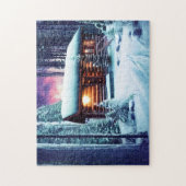 Whimsical Little Rustic Log Cabin in the Bossen Legpuzzel (Verticaal)