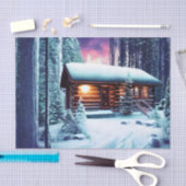 Whimsical Little Rustic Log Cabin in the Bossen Tissuepapier (Craft)