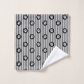 Whimsical Little Skulls Black & White Skull Bad Handdoek (Wasdoekje)