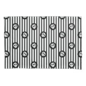 Whimsical Little Skulls Black & White Skull Kussensloop (Voorkant)