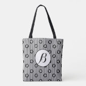 Whimsical Little Skulls Black & White Skull Tote Bag (Achterkant)