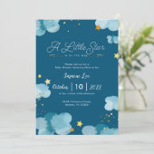 Whimsical Little Star Baby shower Invitation Kaart (Staand voorkant)