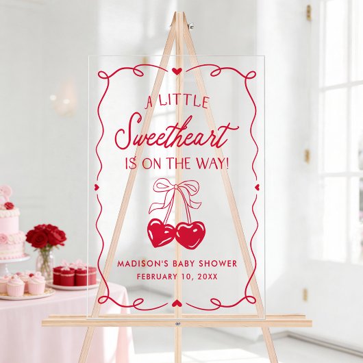 Whimsical Little Sweetheart Baby Shower Welcome Acryl Bord