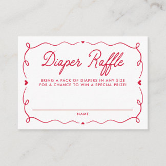 Whimsical Little Sweetheart Diaper Raffle Informatiekaartje