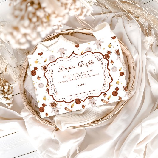 Whimsical Little Universe Baby Show Diapper Raffle Informatiekaartje
