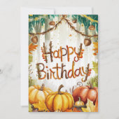 Whimsical Little Warm Autumn Herfst Happy Birthday Kaart (Voorkant)