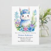 Whimsical Llama Adventure wacht op Boy Baby shower Kaart (Staand voorkant)