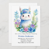 Whimsical Llama Adventure wacht op Boy Baby shower Kaart (Voorkant / Achterkant)