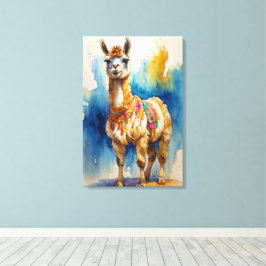 "Whimsical Llama" Canvas Afdruk