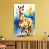 "Whimsical Llama" Canvas Afdruk (Insitu (Woonkamer))