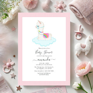 Whimsical Llama Heaven Desert Baby shower Kaart