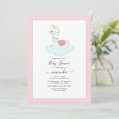 Whimsical Llama Heaven Desert Baby shower Kaart (Staand voorkant)