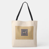 Whimsical Llama Sturdy Brushed Polyester Shoulder Tote Bag (Achterkant)