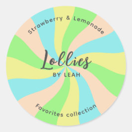 Whimsical Lollies bedrijf uw logo Ronde Sticker
