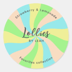 Whimsical Lollies bedrijf uw logo Ronde Sticker