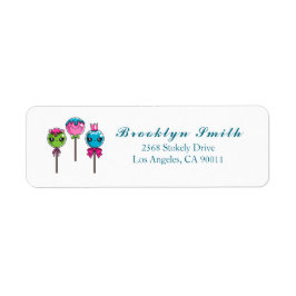 Whimsical Lollypops retouradres label