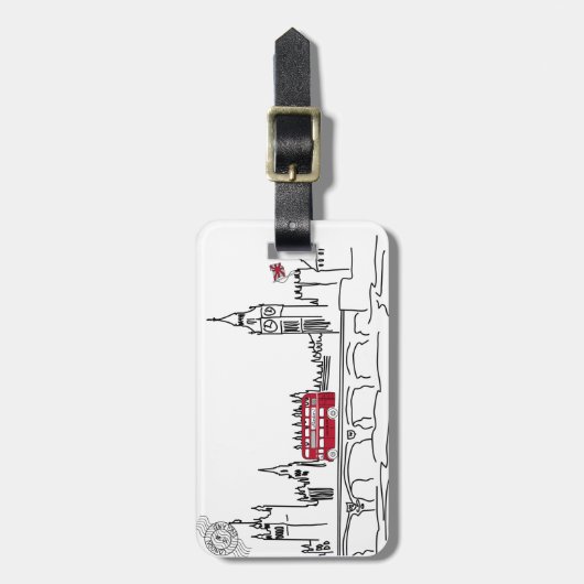 Whimsical London bagagelabel (Voorkant verticaal)