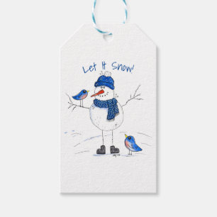 Whimsical Long-Legged Snowman Cadeaulabel