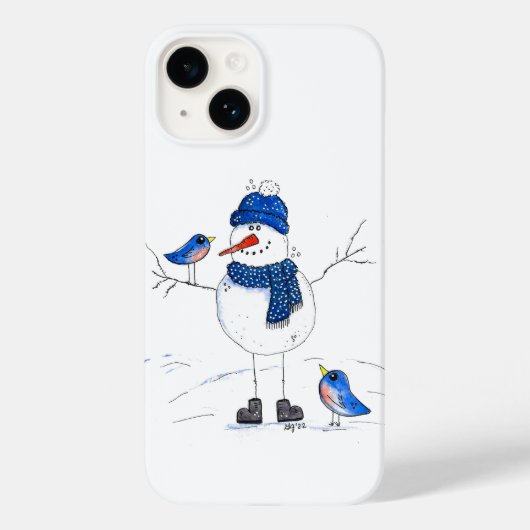 Whimsical Long-Legged Snowman Case-Mate iPhone Case (Achterkant)