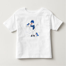 Whimsical Long-Legged Snowman Kinder Shirts