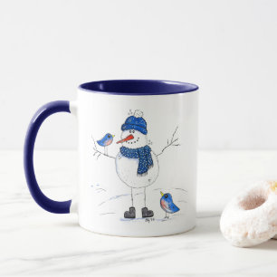 Whimsical Long-Legged Snowman Mok