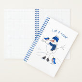 Whimsical Long-Legged Snowman Notitieboek (Binnen)