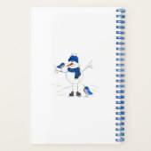 Whimsical Long-Legged Snowman Notitieboek (Achterkant)