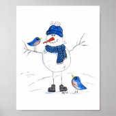 Whimsical Long-Legged Snowman Poster (Voorkant)