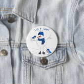 Whimsical Long-Legged Snowman Ronde Button 7,6 Cm (In situ)