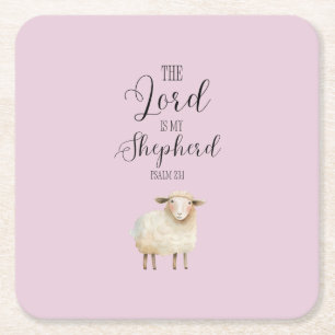 Whimsical Lord is Mijn Herder Psalm 23:1 Kartonnen Onderzetters