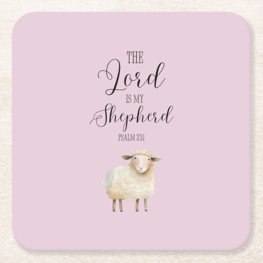 Whimsical Lord is Mijn Herder Psalm 23:1 Kartonnen Onderzetters (Voorkant)