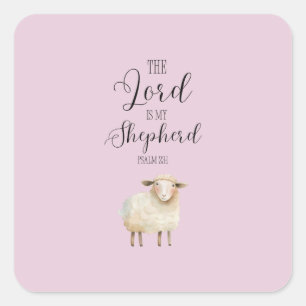 Whimsical Lord is Mijn Herder Psalm 23:1 Vierkante Sticker