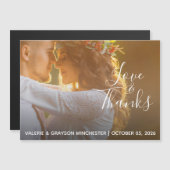 Whimsical Love and Bedankt Wedding Photo Magnet (Voorkant / Achterkant)