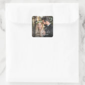 Whimsical Love and Bedankt Wedding Photo Vierkante Sticker (Tas)