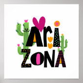 Whimsical Love Arizona Hand Drawn Lettering Poster (Voorkant)