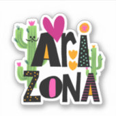 Whimsical Love Arizona Hand Drawn Lettering Sticker (Voorkant)