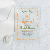 Whimsical Love At First Spritz Funky Bruiloftsfees Acryl Uitnodigingen