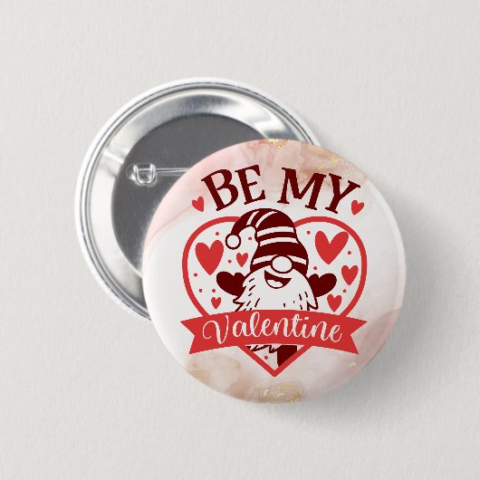 Whimsical Love: Be My Valentine Button (Voorkant /achterkant)