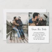Whimsical Love | Drie foto Save The Date (Achterkant)