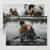 Whimsical Love | Drie foto Save The Date (Voorkant / Achterkant)