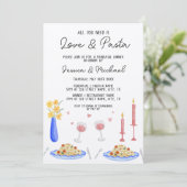 Whimsical Love en Pasta Italiaans repetitie diner Kaart (Staand voorkant)