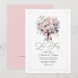 Whimsical Love Fancy Pastel Floral Wedding QR Code Kaart