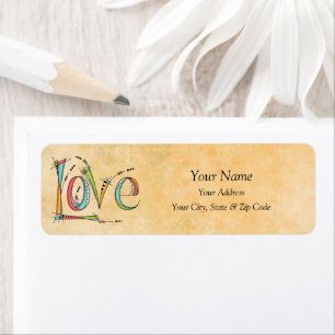 Whimsical Love Hand-Lettering Etiket